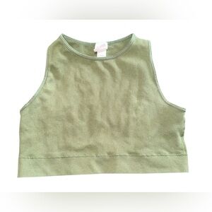 Fact basics olive green halter crop tank